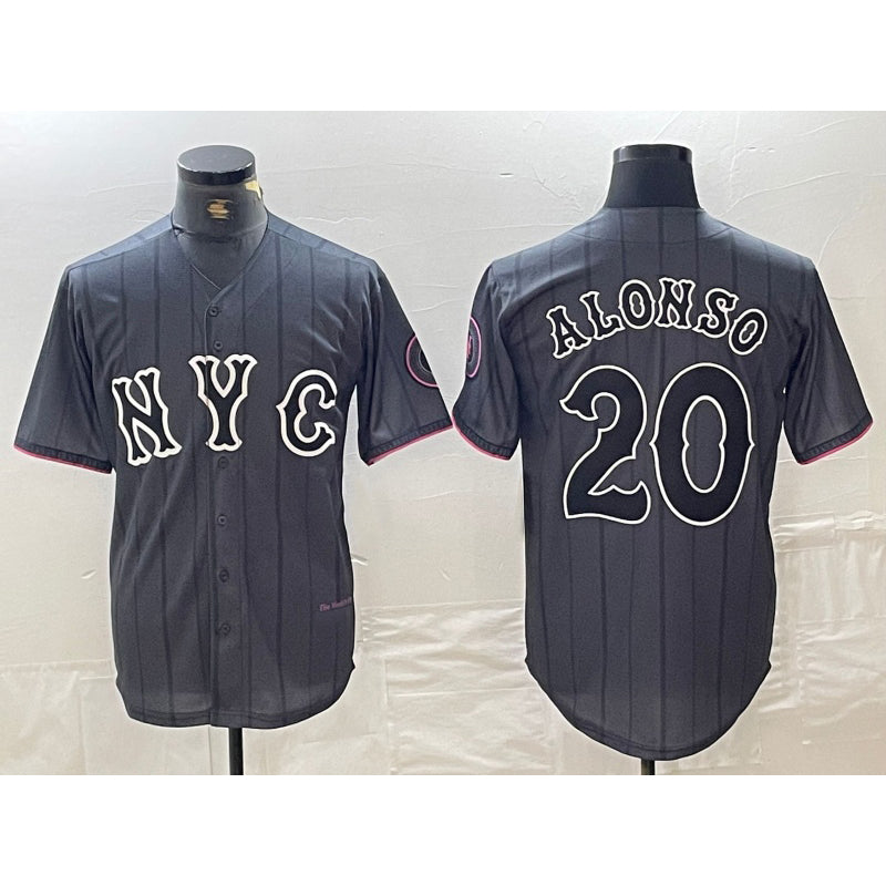New York Mets #20 Pete Alonso Grey CONTON 2024 City Connect Cool Base Stitched Jersey