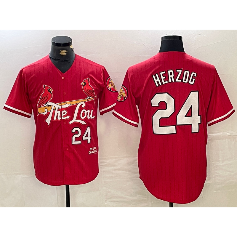 St. Louis Cardinals #24 Whitey Herzog Red CONTON 2024 City Connect Limited Stitched Jersey