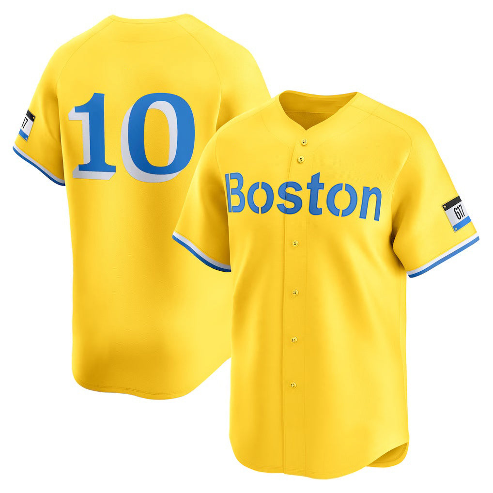 Boston Red Sox #10 Trevor Story Gold CONTON City Connect Limited Player Jersey