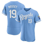 Kansas City Royals #19 Michael Massey Player Light Blue CONTON Alt Limited Elite Home Stitched Jerseys