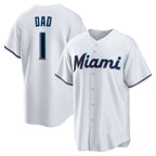 Miami Marlins #1 Dad White CONTON Home Replica Jersey