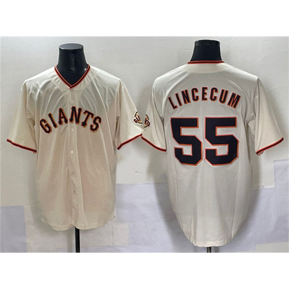 San Francisco Giants #55 Tim Lincecum Cream CONTON 2024 Home Limited Stitched Jersey