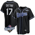 Los Angeles Dodgers #17 Shohei Ohtani Player Black CONTON World Series Carbon Limited Home Stitched Jerseys