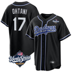 Los Angeles Dodgers #17 Shohei Ohtani Player Black CONTON World Series Carbon Limited Home Stitched Jerseys