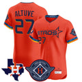 Houston Astros #27 Jose Altuve Player Orange CONTON City Connect Texas Patch Vapor Premier Limited Elite Home Stitched Jerseys