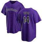 Colorado Rockies #14 Ezequiel Tovar Purple CONTON Cool Base Stitched Jersey