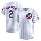 Chicago Cubs #2 Nico Hoerner White CONTON Home Limited Player Jersey
