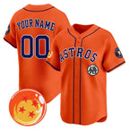 Custom Houston Astros x Dragon Ball Orange CONTON Vapor Premier Limited Jersey - All Stitched