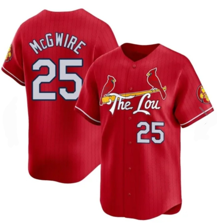 St. Louis Cardinals #25 Mark McGwire Red CONTON City Connect Jersey