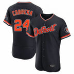 Detroit Tigers #24 Miguel Cabrera Player Navy CONTON Limited Elite Home Game Stitched Jerseys