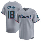 Miami Marlins #18 Griffin Conine Player Gray CONTON Home Limited Stitched Jerseys