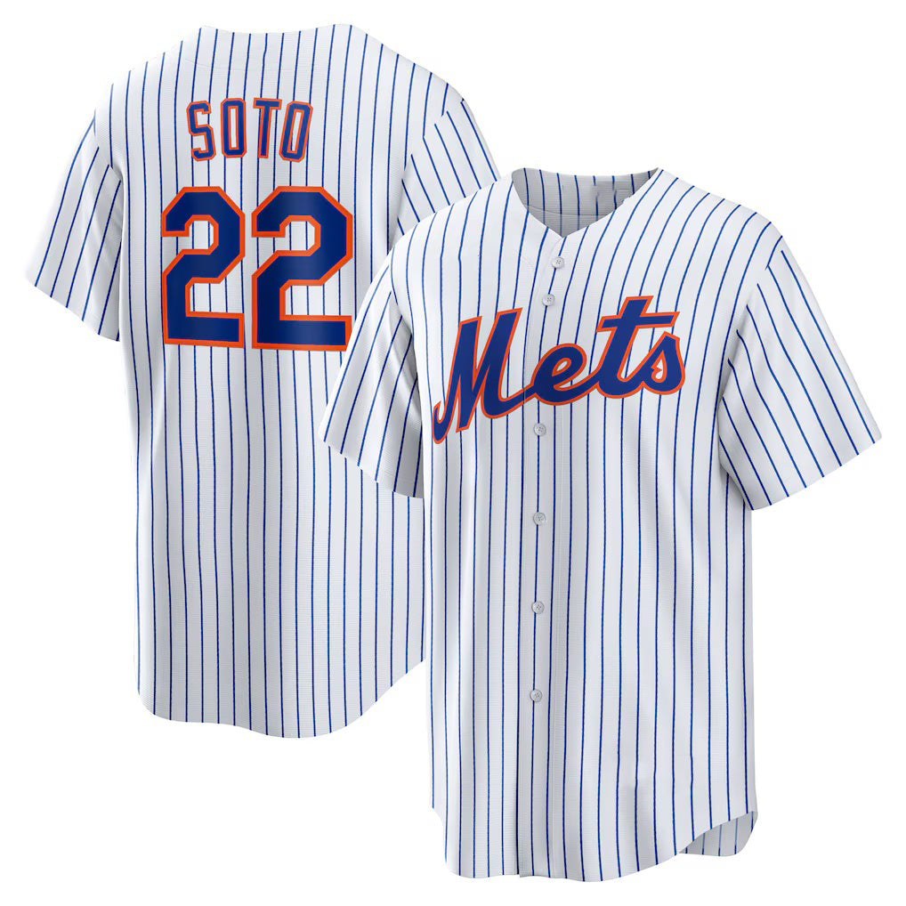 New York Mets #22 Juan Soto White CONTON Home Replica Player Jersey