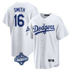 Los Angeles Dodgers #16 Will Smith Player White CONTON World Series Meet Game Home Stitched Jerseys