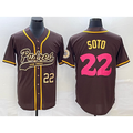 San Diego Padres #22 Juan Soto Number Brown CONTON NEW 2023 City Connect Cool Base Stitched Jersey