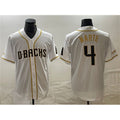 Arizona Diamondbacks #4 Ketel Marte White CONTON Gold Cool Base Stitched Jersey