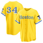 Boston Red Sox #34 David Ortiz Gold CONTON Retired Player City Connect Replica Jersey