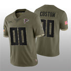 Custom A.Falcons ACTIVE PLAYER 2022 Olive CONTON Salute To Service Limited Stitched Jersey
