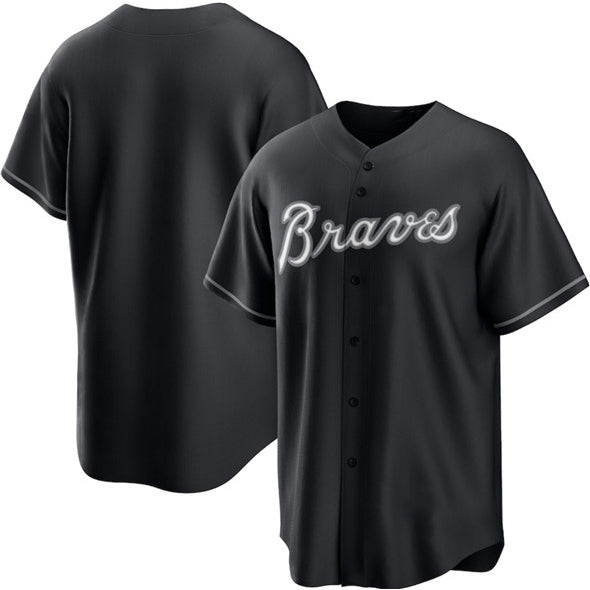 Atlanta Braves Blank Black CONTON Lights Out Limited Stitched Jersey