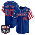 Custom Detroit Tigers America 250 Edition Vapor Premier Limited Royal CONTON Stitched Jerseys