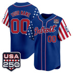 Custom Detroit Tigers America 250 Edition Vapor Premier Limited Royal CONTON Stitched Jerseys