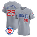 Chicago Cubs #25 Moises Ballesteros Player Gray CONTON Road 150th Anniversary Limited Elite Home Stitched Jerseys
