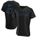 Miami Marlins #47 John King Player Black CONTON Home Limited Elite Stitched Jerseys