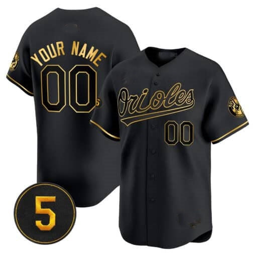 Custom Baltimore Orioles Robinson Patch Vapor Premier Limited Jersey ¨C Black CONTON