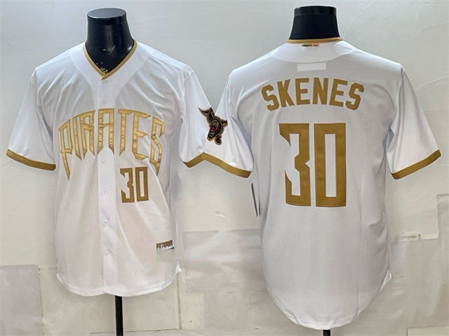 Pittsburgh Pirates #30 Paul Skenes White CONTON 2026 City Connect Stadium Stitched Jersey