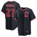 Cleveland Guardians #27 Austin Hedges Player Navy CONTON Game Home Stitched Jerseys