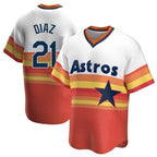 Houston Astros #21 Yainer Diaz Player Rainbow Cooperstown Collection CONTON T-shirt Stitched Jerseys