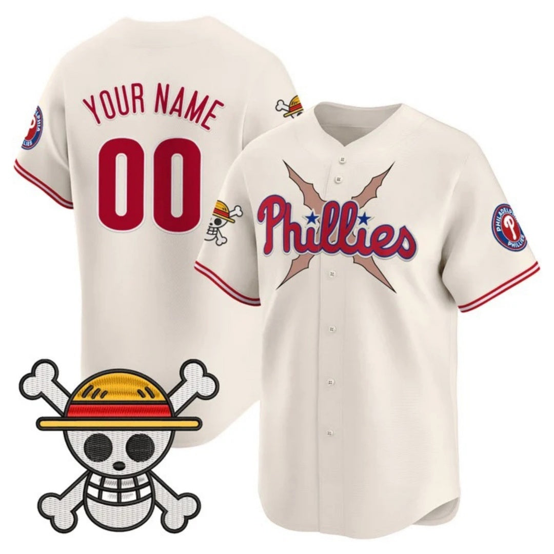 Custom Philadelphia Phillies x One Piece Cream CONTON Vapor Premier Limited Jersey - Stitched