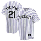 Colorado Rockies #21 Kyle Freeland Player White CONTON Game Home Stitched Jerseys