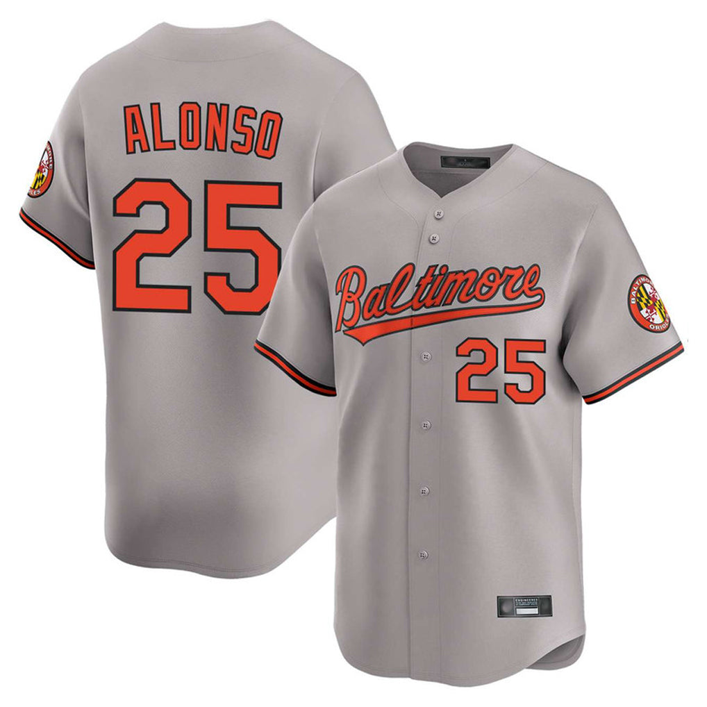 Baltimore Orioles #25 Pete Alonso Player Gray CONTON Limited Home Game Stitched Jerseys