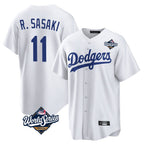 Los Angeles Dodgers #11 Roki Sasaki Player White CONTON World Series Game Home Stitched Jerseys
