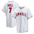 Los Angeles Angels #7 Jo Adell White CONTON Home Replica Jersey