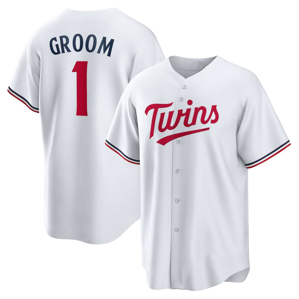 Minnesota Twins #1 Groom White CONTON Home Replica Jersey