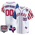 Custom Houston Astros America 250 Edition Vapor Premier Limited White CONTON Stitched Jerseys
