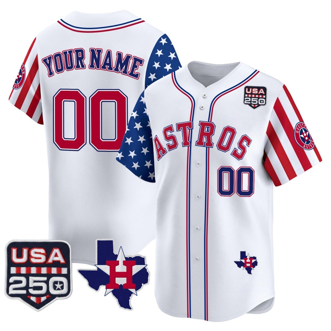 Custom Houston Astros America 250 Edition Vapor Premier Limited White CONTON Stitched Jerseys