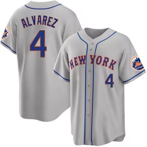 New York Mets #4 Francisco ¨¢lvarez Gray CONTON 2023 Cool Base Stitched Jersey
