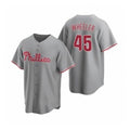 Philadelphia Phillies #45 Zack Wheeler Gray CONTON Road Stitched Jersey