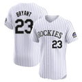 Colorado Rockies #23 Kris Bryant Player White CONTON Limited Elite Home Stitched Jerseys
