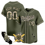 Custom Los Angeles Dodgers Armed Forces Day Vapor Premier Limited Jersey ¨C Green CONTON