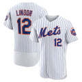 New York Mets #12 Francisco Lindor White CONTON Home Authentic Player Jersey