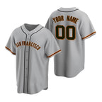 Custom San Francisco Giants Gray CONTON Stitched Cool Base Road Jersey