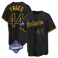 Los Angeles Dodgers #44 Andy Pages Player Black Gold CONTON World Series Meet Limited Home Stitched Jerseys
