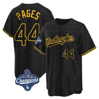 Los Angeles Dodgers #44 Andy Pages Player Black Gold CONTON World Series Meet Limited Home Stitched Jerseys