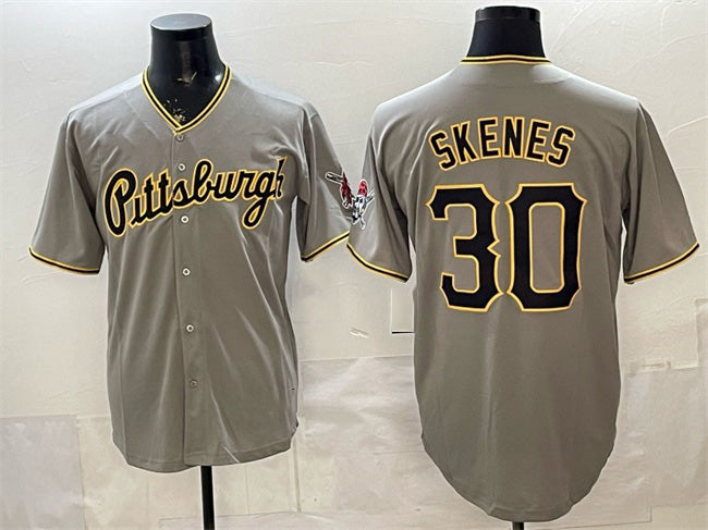 Pittsburgh Pirates #30 Paul Skenes Gray CONTON Limited Stitched Jersey