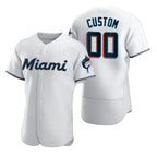 Custom Miami Marlins White CONTON 2020 Stitched Flex Base Jersey
