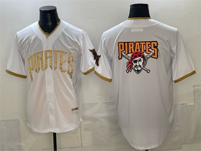 Pittsburgh Pirates Team Big Logo White CONTON 2026 City Connect Stadium Stitched Jersey