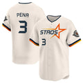 Houston Astros #3 Jeremy Pena Player Cream CONTON Limited Home Stitched Jerseys